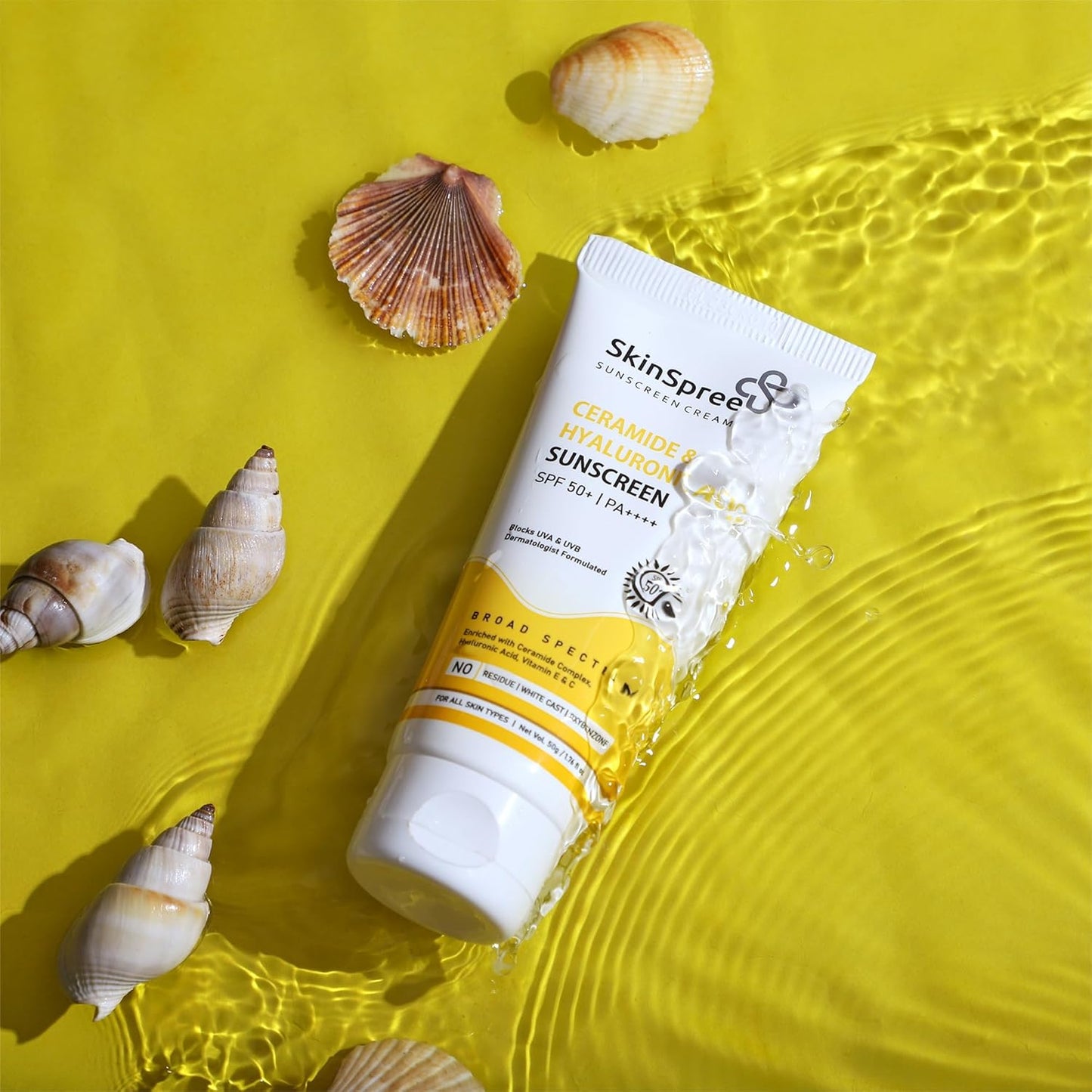 Skinspree Sunscreen SPF 50 For Oily/Dry/Combination Skin | PA++++ for UVA, UVB and Blue Light Protection | Non Comedogenic | No White Cast | Lightweight Cream Formula For Men And Women | 50gm
